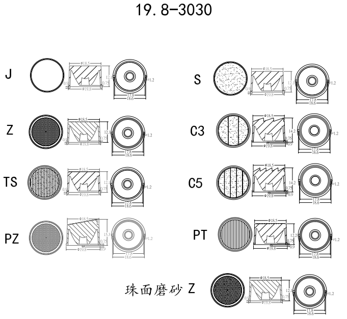 19.8mm條紋面