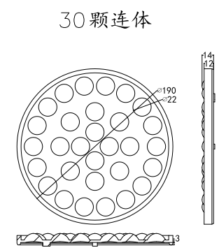 190mm三十顆連體透鏡